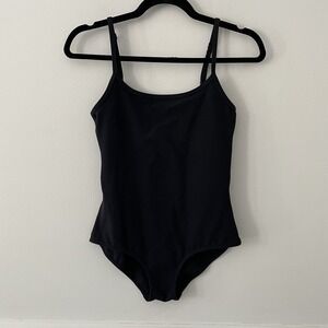 Aritzia TnAction Sleeveless Bodysuit Black Sz M Stretch Athleisure Casual Basic